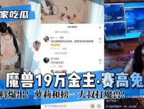 独家吃瓜，魔兽19万金主，赛高图兔和榜一大叔打魔兽